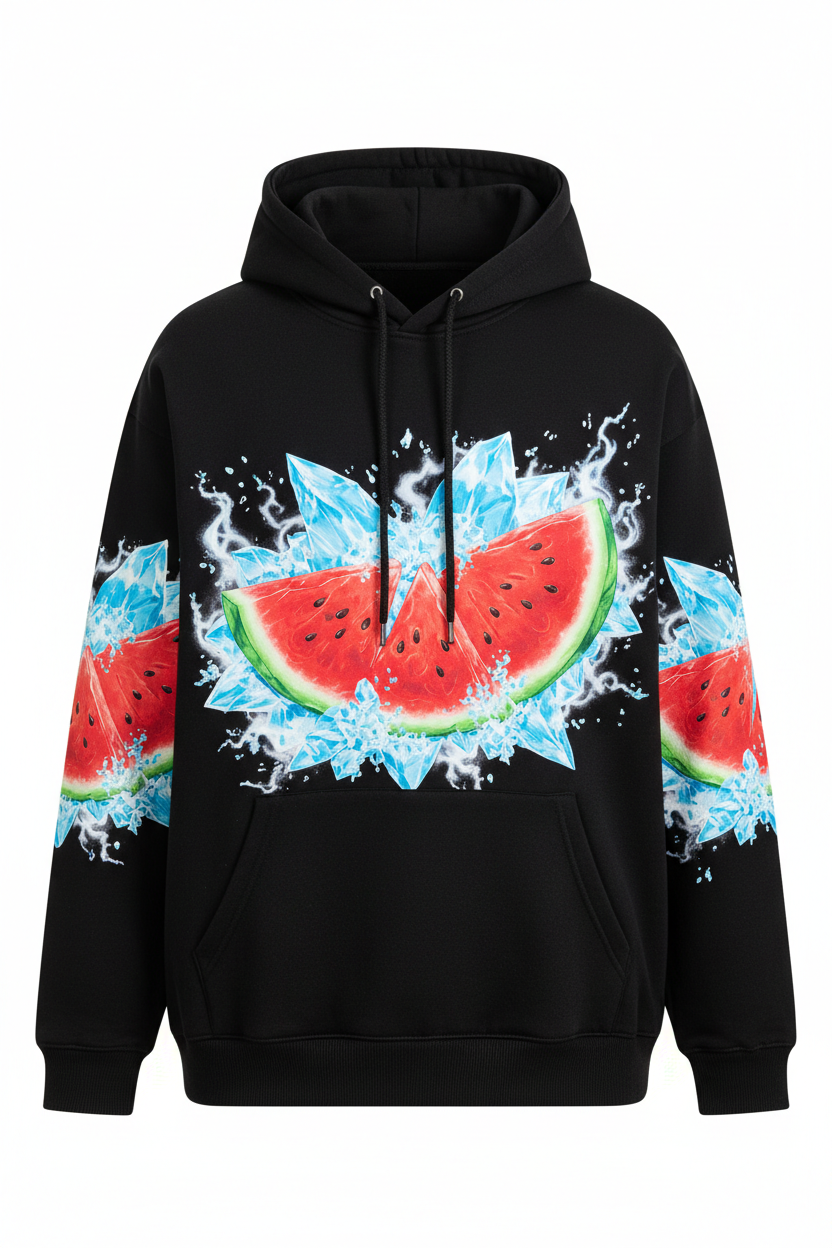 Flavourade Black Hoodie Watermelon